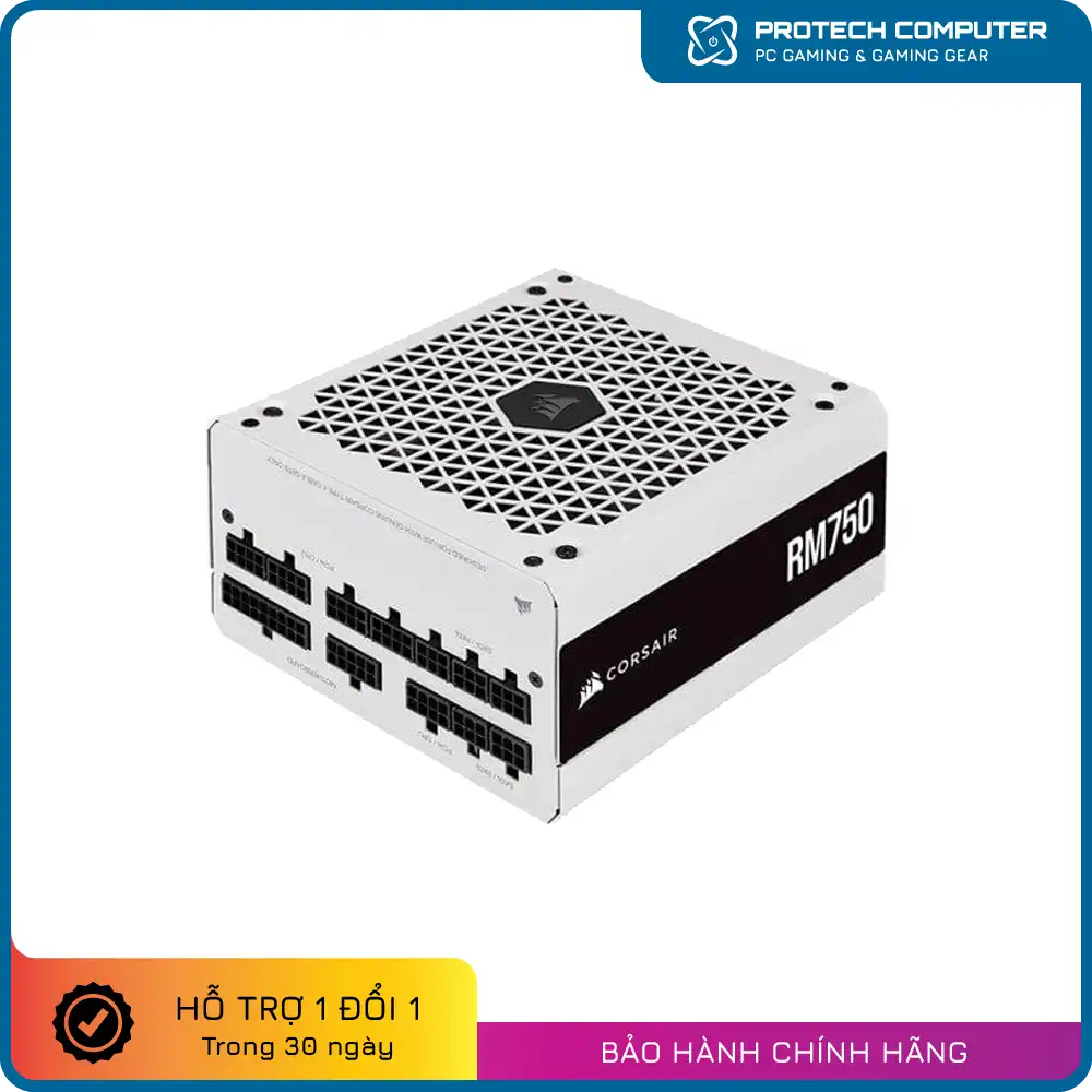 Nguồn máy tính Corsair RM750 White - 80 Plus Gold - Full Modular (750W)